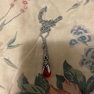 Selling cute crystal red ball necklace